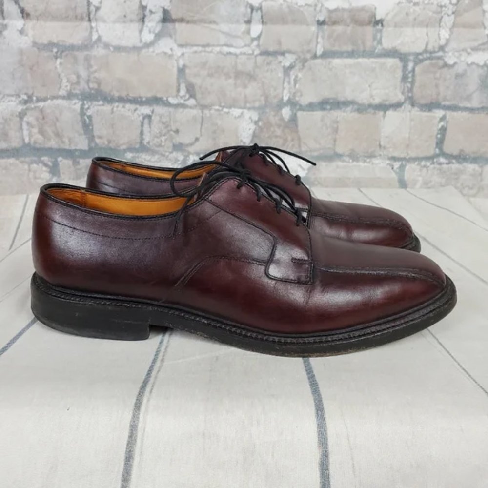 Allen Edmonds Hillcrest Burgundy Leather Lace Up Bicycle Toe Blucher Size 10D - Picture 8 of 16